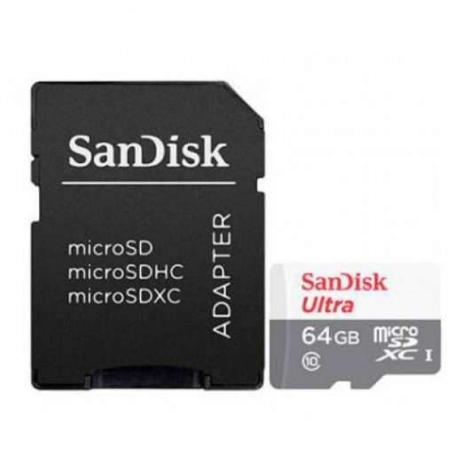 Sandisk Ultra Tarjeta Micro SDXC 64GB UHS-I U1 Clase 10 100MB/s Adaptador SD