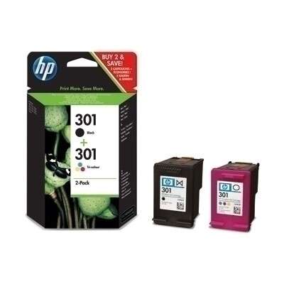 HP 301 Negro Color Pack de 2 Cartuchos de Tinta Originales - N9J72AE
