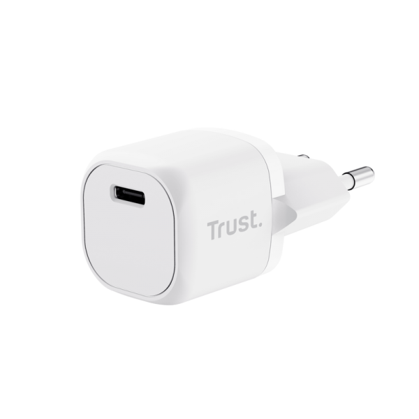 Trust Cargador USB-C 20W Ultrarreducido - Potente Salida de 20W - Compatible con Carga PD y PPS - Protecciones Contra Sobrecarga y Cortocircuito