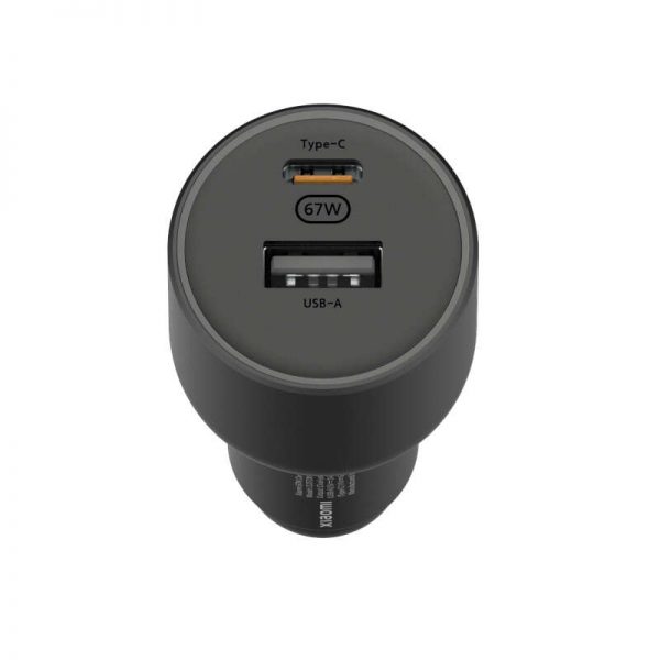 Xiaomi Car Charger Cargador de Coche 67W - 1x USB-C, 1x USB-A  Cable - Compatible con Carga Rapida