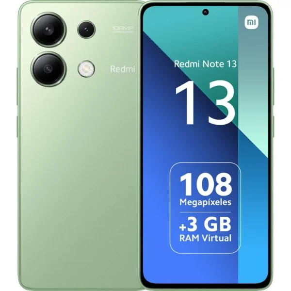 Xiaomi Redmi Note 13 Smartphone Pantalla AMOLED 6.67" - 6GB - 128GB - Camara Principal 108MP - Bateria 5000mAh - Admite Carga de 33W - Color Verde