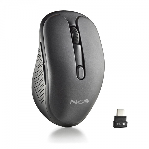 NGS Evo Jot Raton Inalambrico 1600dpi - Conexiones: 2.4 GHz USB-C Bluetooth 5.1 Bluetooth 5.1 - 5 Botones - Uso Diestro - Color Negro